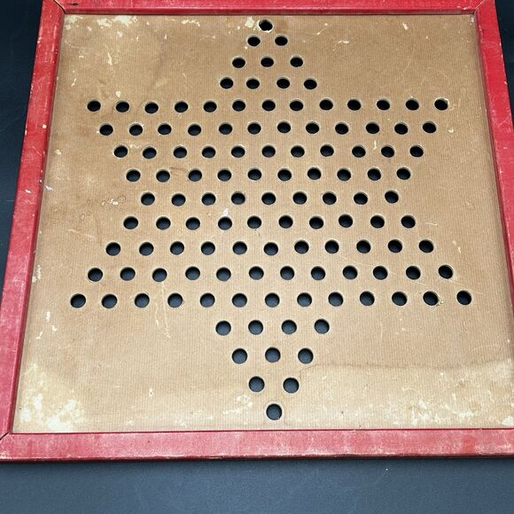 VTG Hop Ching Checkers Wood Frame Game Board J PRESSMAN Game Room Decor Wall Art - Picture 2 of 7